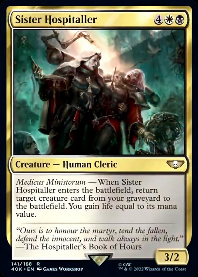 Sister Hospitaller (Surge Foil) [Universes Beyond: Warhammer 40,000] | Card Citadel