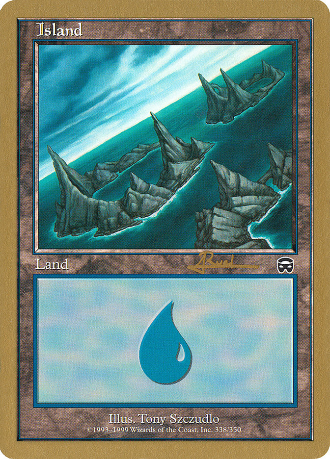 Island (ar338) (Antoine Ruel) [World Championship Decks 2001] | Card Citadel