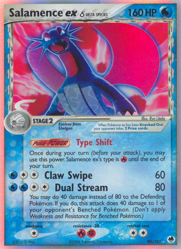Salamence ex (98/101) (Delta Species) [EX: Dragon Frontiers] | Card Citadel