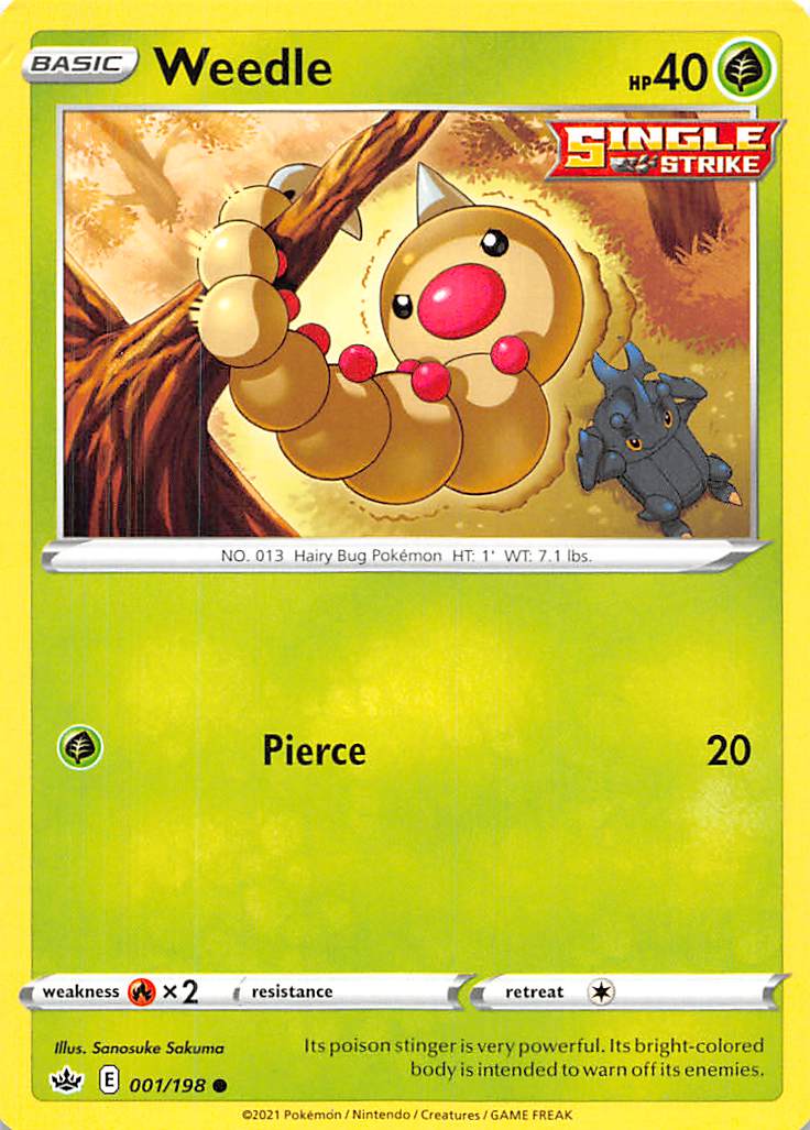 Weedle (001/198) [Sword & Shield: Chilling Reign] | Card Citadel