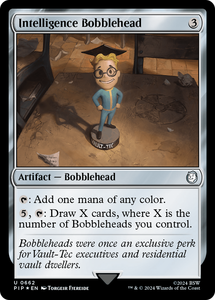 Intelligence Bobblehead (Surge Foil) [Fallout] | Card Citadel