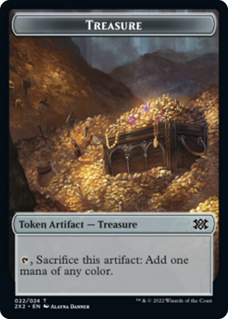 Saproling // Treasure Double-sided Token [Double Masters 2022 Tokens] | Card Citadel
