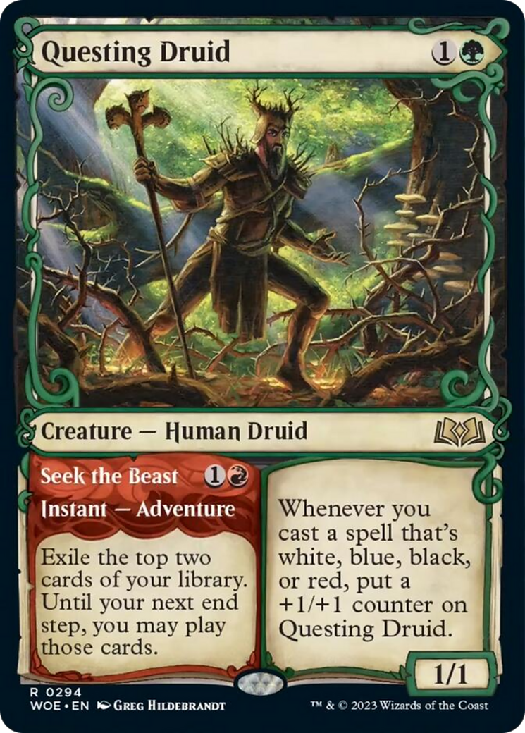 Questing Druid // Seek the Beast (Showcase) [Wilds of Eldraine] | Card Citadel