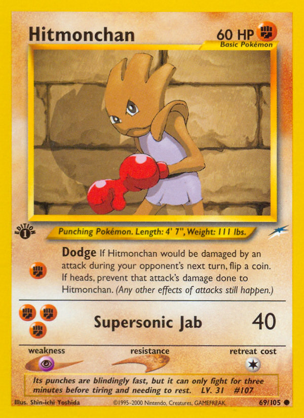 Hitmonchan (69/105) [Neo Destiny 1st Edition] | Card Citadel