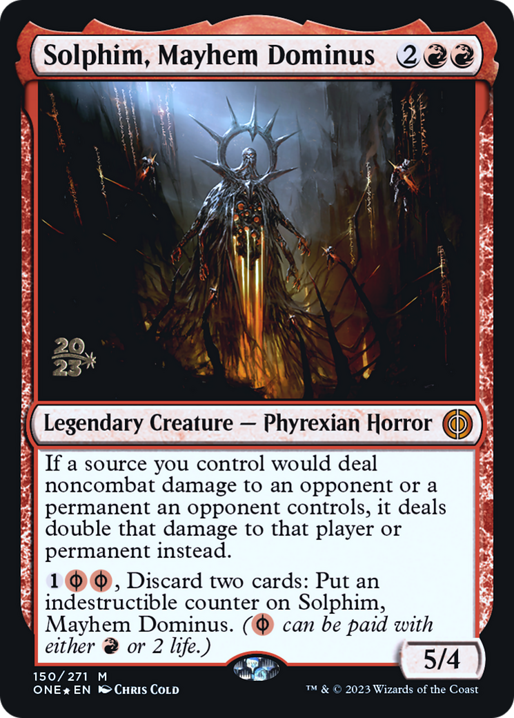 Solphim, Mayhem Dominus [Phyrexia: All Will Be One Prerelease Promos] | Card Citadel