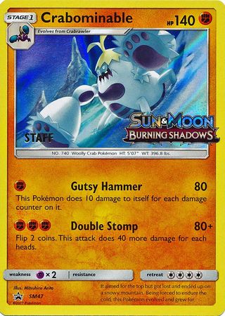 Crabominable (SM47) (Staff Prerelease Promo) [Sun & Moon: Black Star Promos] | Card Citadel