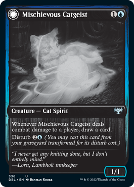 Mischievous Catgeist // Catlike Curiosity [Innistrad: Double Feature] | Card Citadel