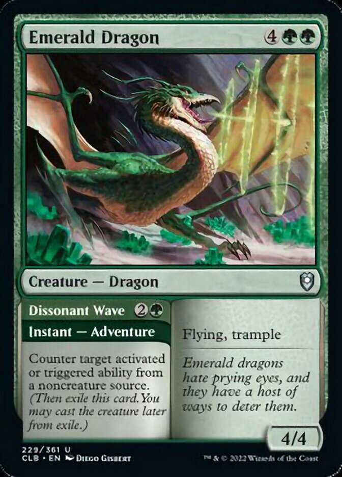 Emerald Dragon // Dissonant Wave [Commander Legends: Battle for Baldur's Gate] | Card Citadel