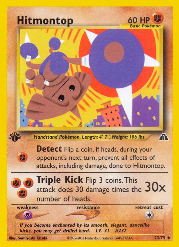 Hitmontop (22/75) [Neo Discovery 1st Edition] | Card Citadel