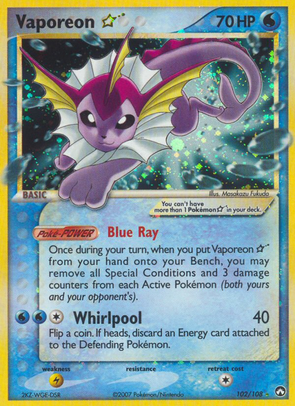 Vaporeon Star (102/108) [EX: Power Keepers] | Card Citadel