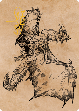 Ancient Bronze Dragon Art Card (58) (Gold-Stamped Signature) [Commander Legends: Battle for Baldur's Gate Art Series] | Card Citadel