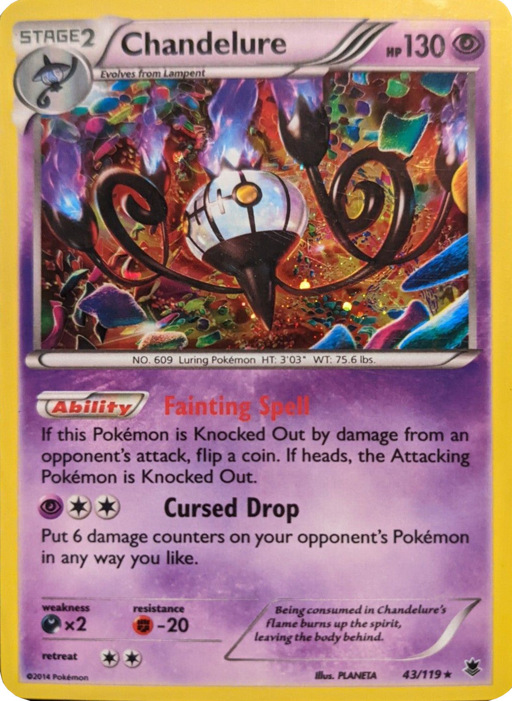 Chandelure (43/119) (Cosmos Holo) [XY: Phantom Forces] | Card Citadel