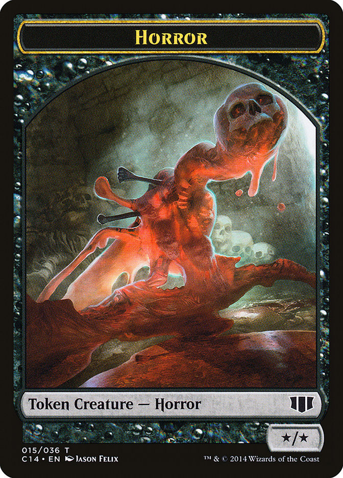 Horror // Zombie (016/036) Double-sided Token [Commander 2014 Tokens] | Card Citadel