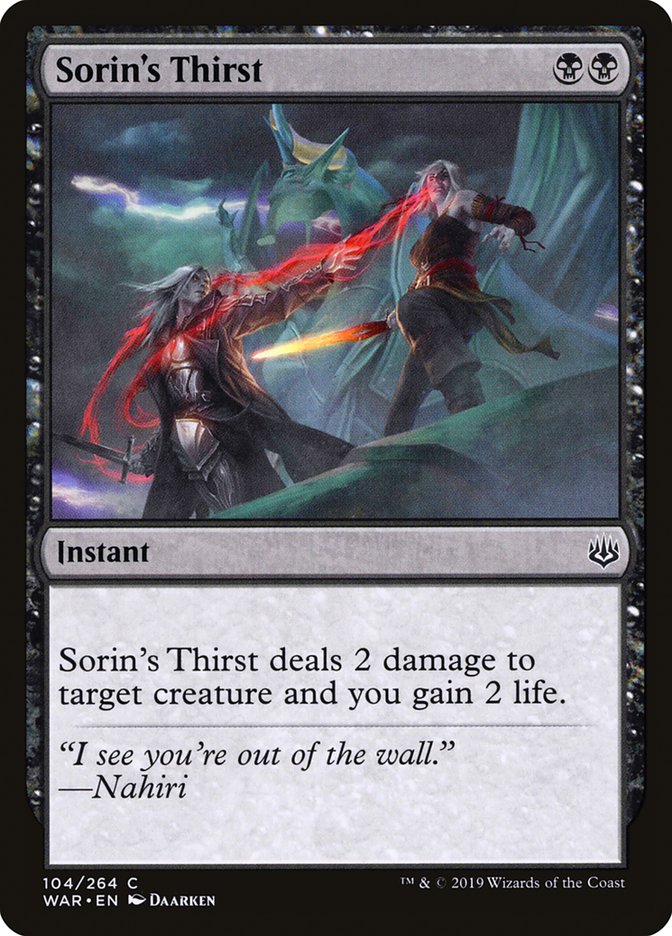 Sorin's Thirst [War of the Spark] | Card Citadel