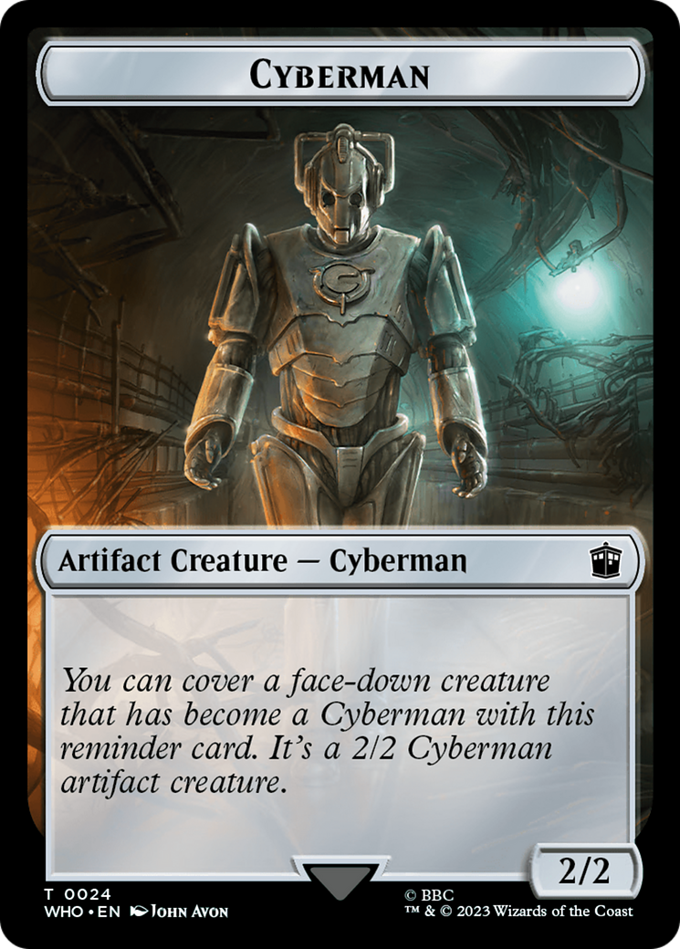 Mark of the Rani // Cyberman Double-Sided Token [Doctor Who Tokens] | Card Citadel