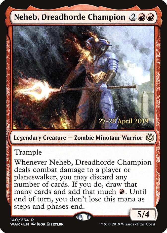 Neheb, Dreadhorde Champion  [War of the Spark Prerelease Promos] | Card Citadel