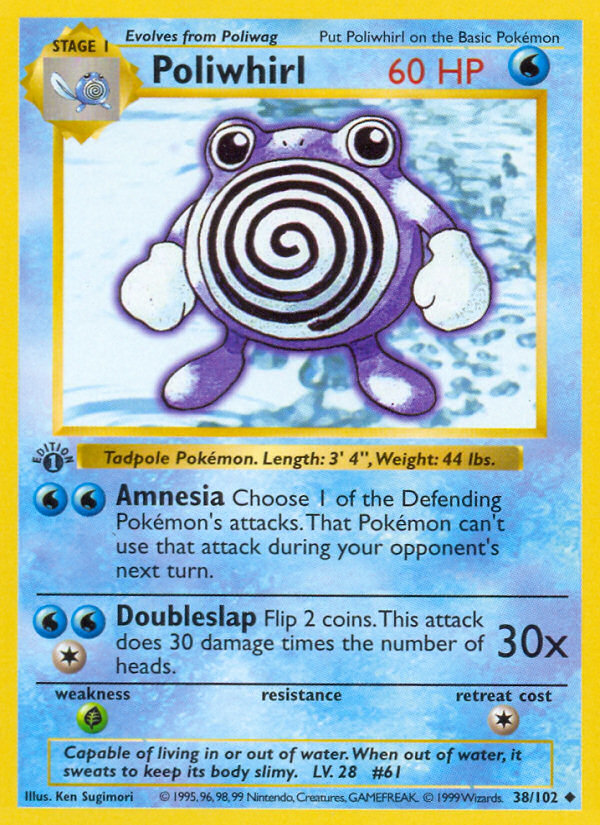 Poliwhirl (38/102) (Shadowless) [Base Set 1st Edition] | Card Citadel