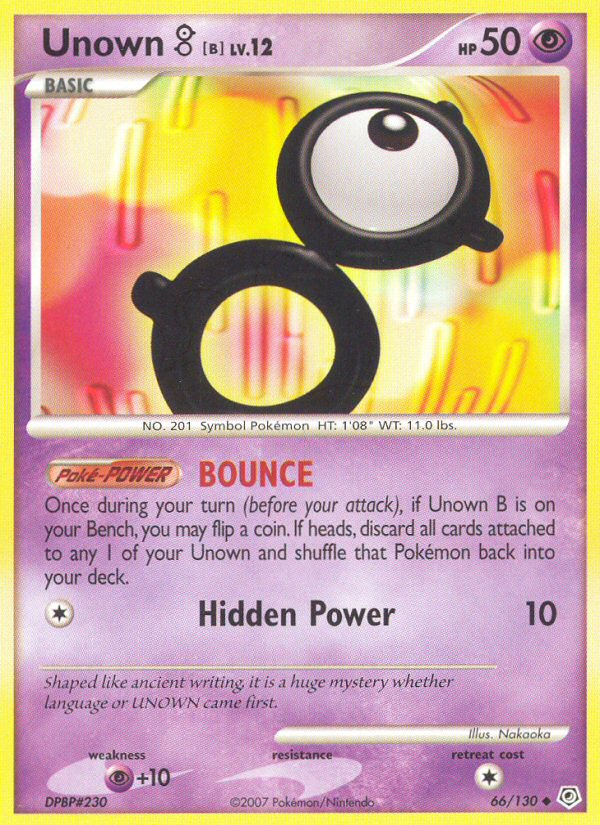Unown B (66/130) [Diamond & Pearl: Base Set] | Card Citadel