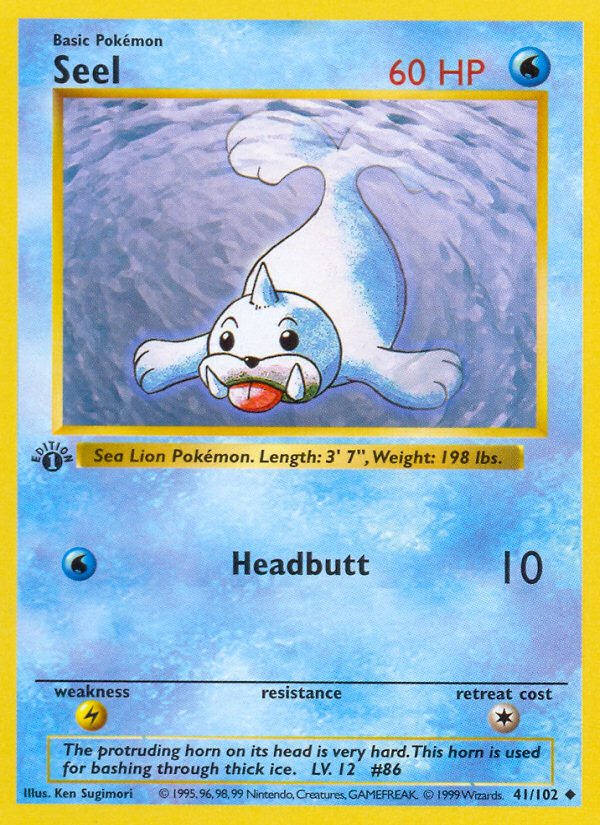 Seel (41/102) (Shadowless) [Base Set 1st Edition] | Card Citadel