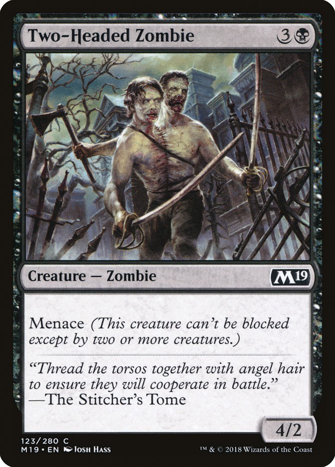 Two-Headed Zombie [Core Set 2019] | Card Citadel
