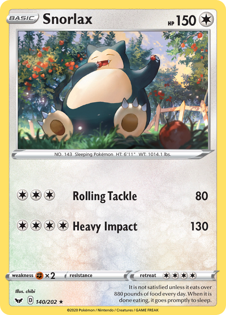 Snorlax (140/202) [Sword & Shield: Base Set] | Card Citadel