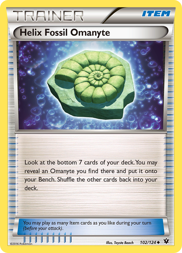 Helix Fossil Omanyte (102/124) [XY: Fates Collide] | Card Citadel