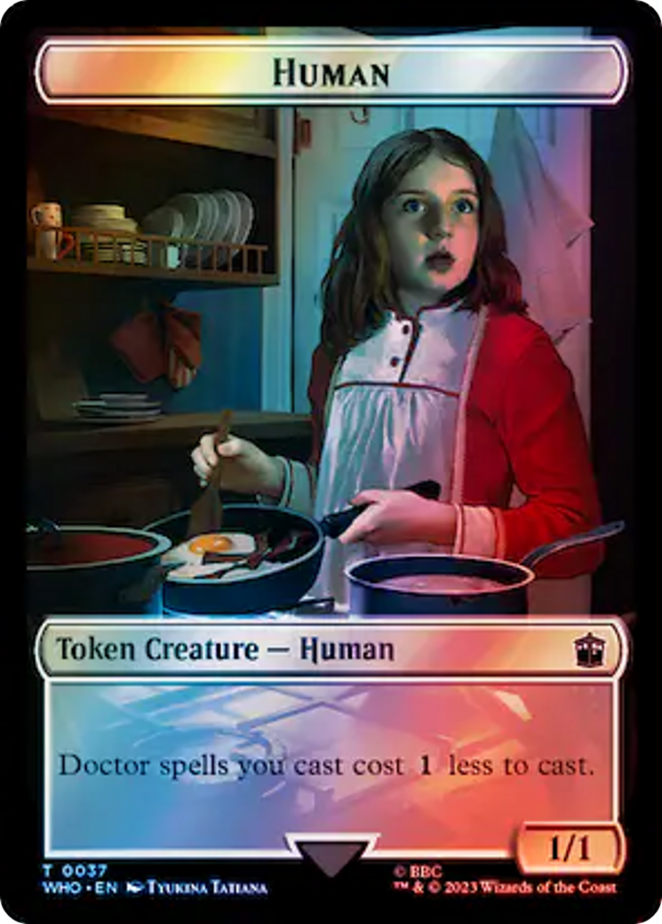 Human (0037) // Mark of the Rani Double-Sided Token (Surge Foil) [Doctor Who Tokens] | Card Citadel