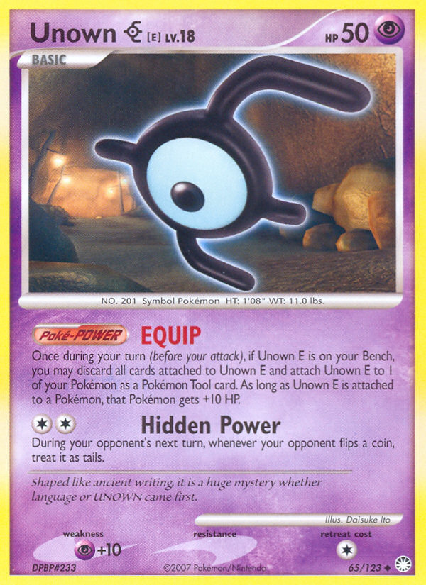 Unown E (65/123) [Diamond & Pearl: Mysterious Treasures] | Card Citadel