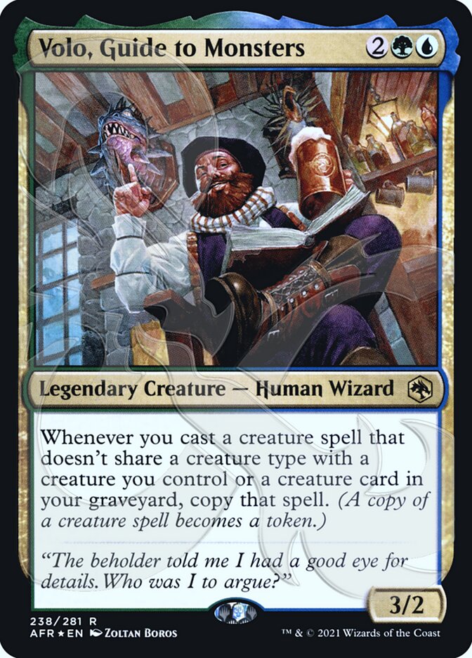 Volo, Guide to Monsters (Ampersand Promo) [Dungeons & Dragons: Adventures in the Forgotten Realms Promos] | Card Citadel