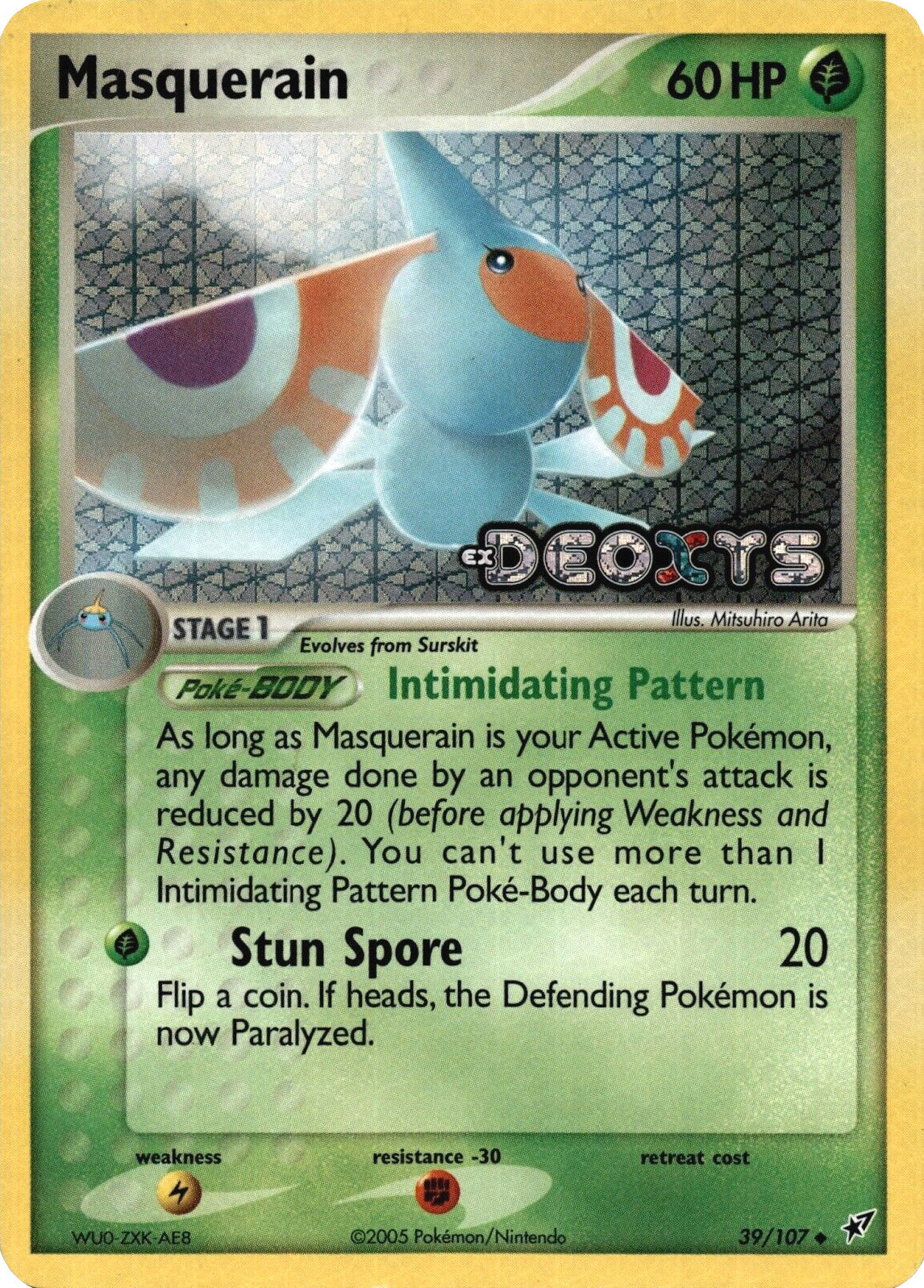 Masquerain (39/107) (Stamped) [EX: Deoxys] | Card Citadel