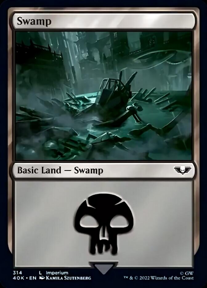 Swamp (314) (Surge Foil) [Universes Beyond: Warhammer 40,000] | Card Citadel