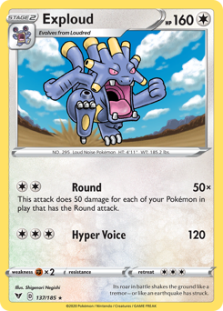 Exploud (137/185) [Sword & Shield: Vivid Voltage] | Card Citadel