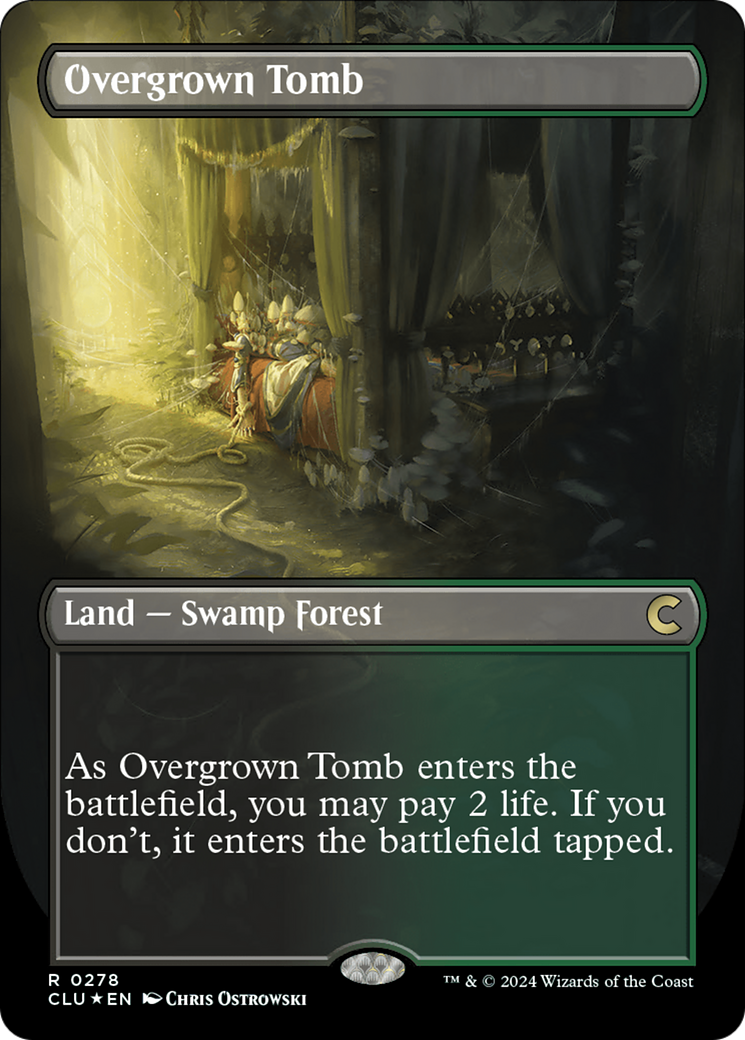 Overgrown Tomb (Borderless) [Ravnica: Clue Edition] | Card Citadel