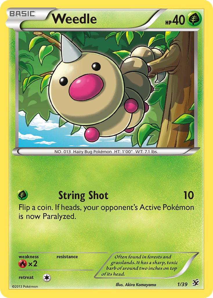 Weedle (1/39) [XY: Kalos Starter Set] | Card Citadel