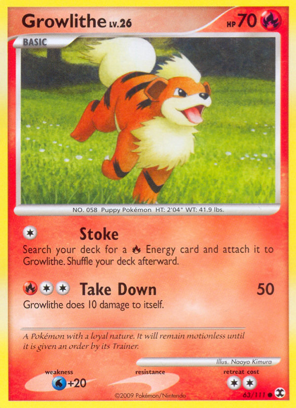 Growlithe (63/111) [Platinum: Rising Rivals] | Card Citadel