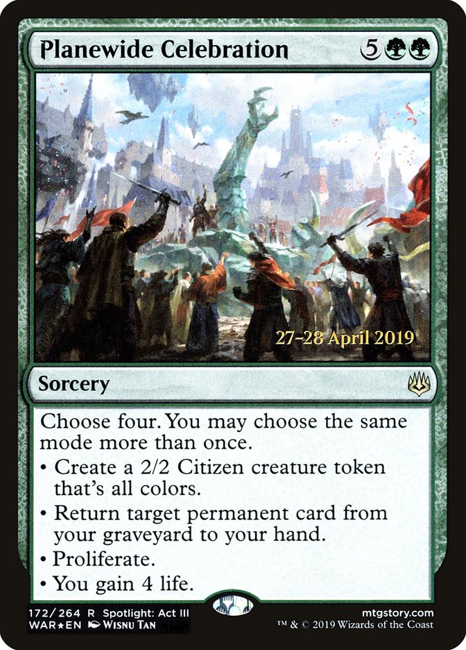 Planewide Celebration  [War of the Spark Prerelease Promos] | Card Citadel