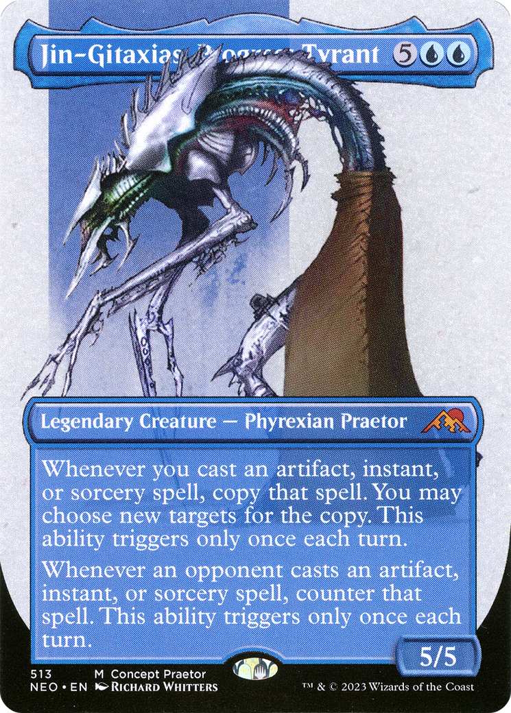 Jin-Gitaxias, Progress Tyrant (Borderless Concept Praetors) [Phyrexia: All Will Be One] | Card Citadel