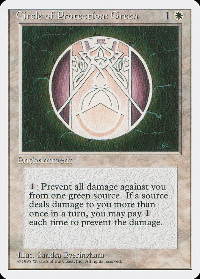 Circle of Protection: Green [Fourth Edition] | Card Citadel