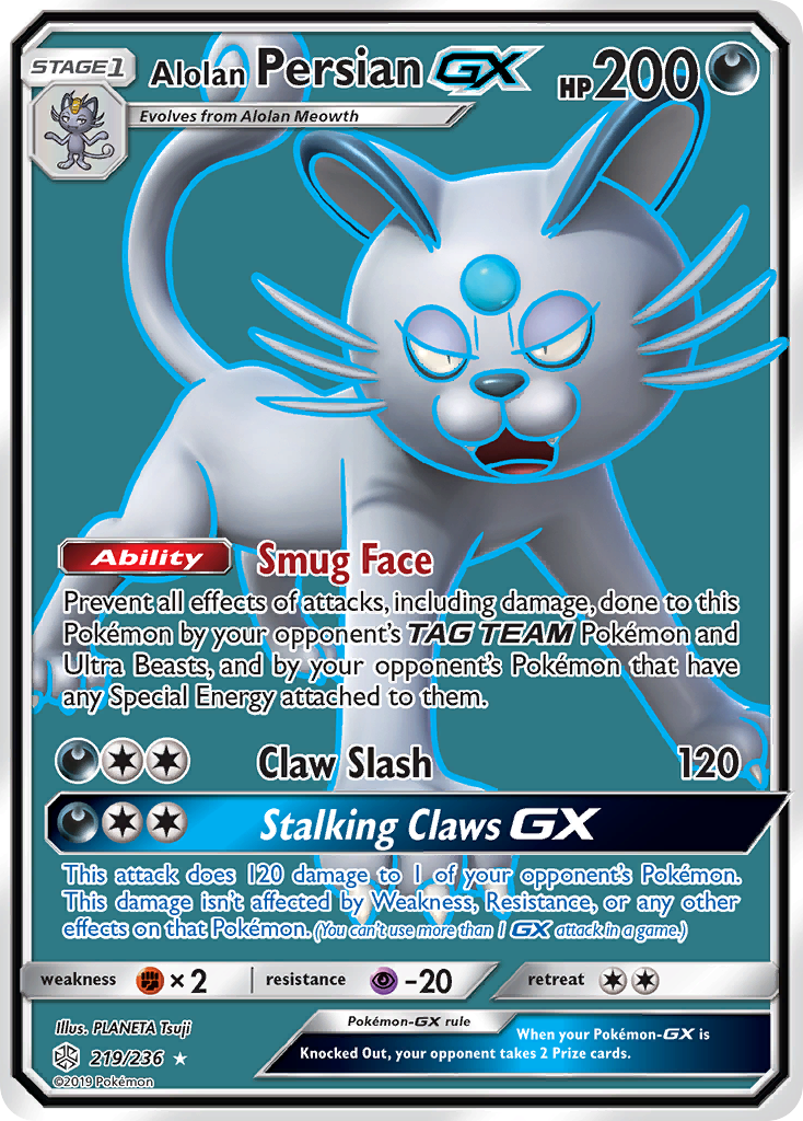 Alolan Persian GX (219/236) [Sun & Moon: Cosmic Eclipse] | Card Citadel