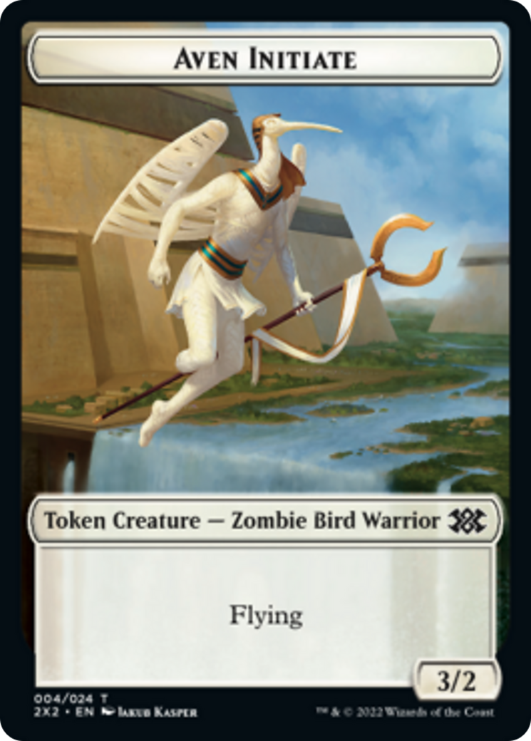 Egg // Aven Initiate Double-sided Token [Double Masters 2022 Tokens] | Card Citadel