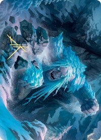 Icehide Troll Art Card (Gold-Stamped Signature) [Kaldheim: Art Series] | Card Citadel