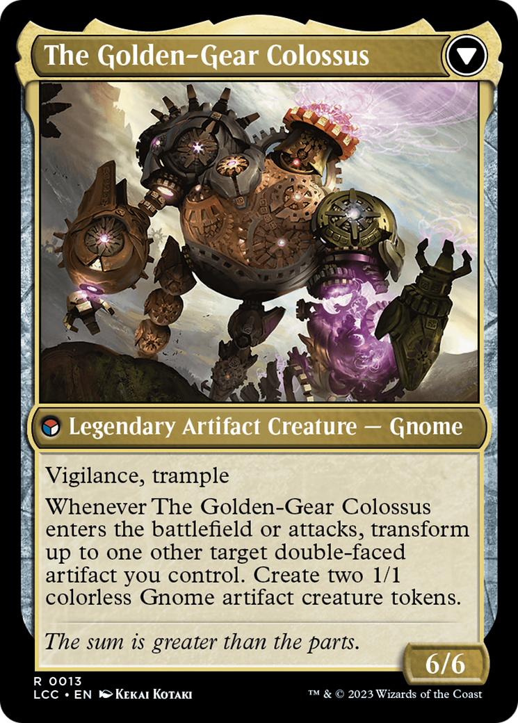 Tetzin, Gnome Champion // The Golden-Gear Colossus [The Lost Caverns of Ixalan Commander] | Card Citadel
