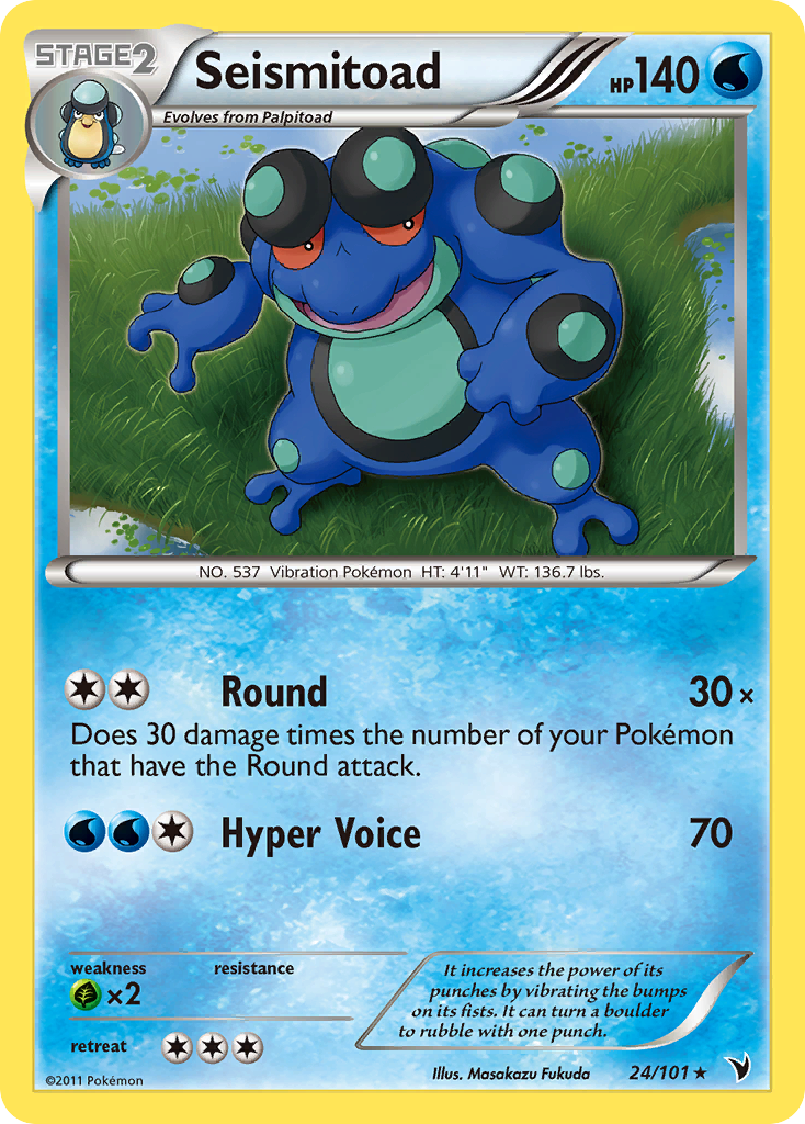 Seismitoad (24/101) [Black & White: Noble Victories] | Card Citadel