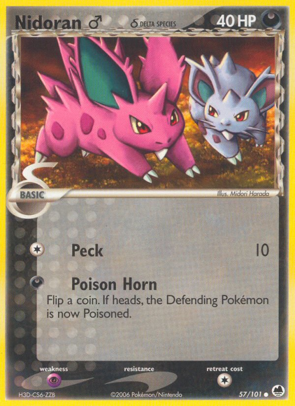 Nidoran (57/101) (Male) (Delta Species) [EX: Dragon Frontiers] | Card Citadel