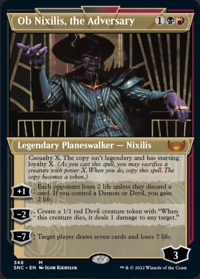 Ob Nixilis, the Adversary (Showcase Art Deco) [Streets of New Capenna] | Card Citadel