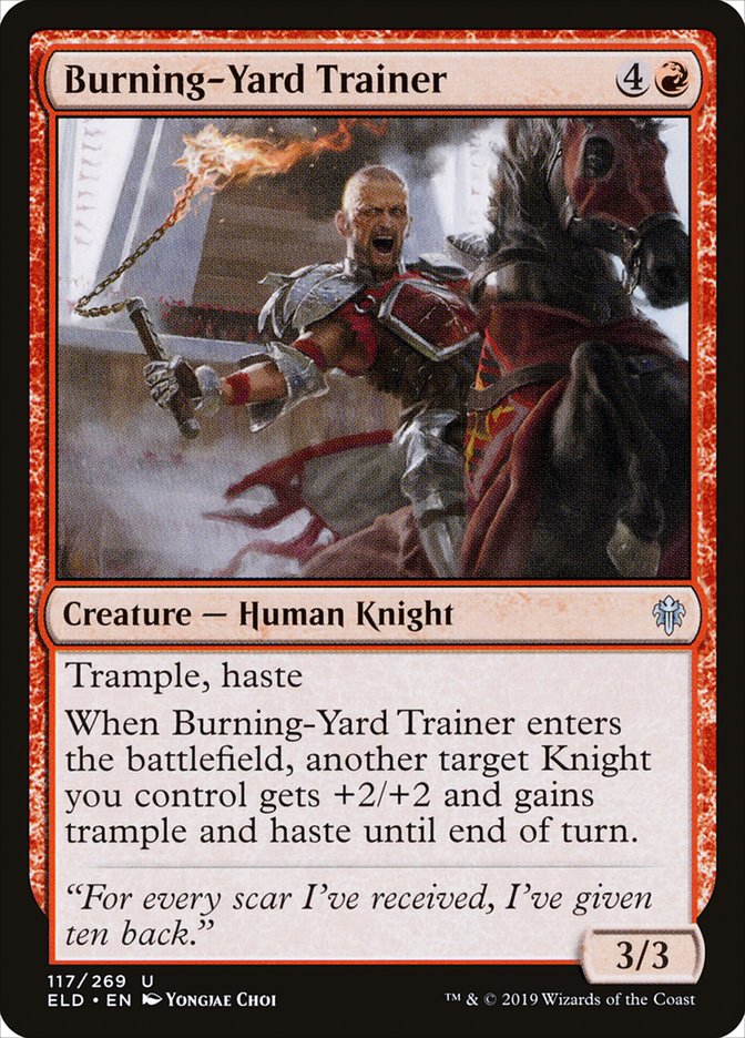 Burning-Yard Trainer [Throne of Eldraine] | Card Citadel