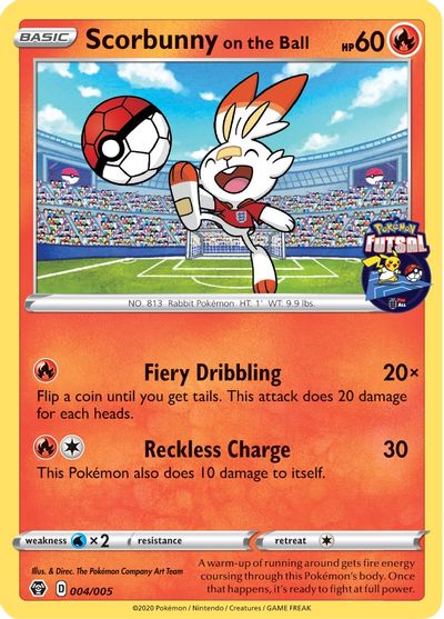 Scorbunny on the Ball (004/005) [Pokemon Futsal Collection] | Card Citadel