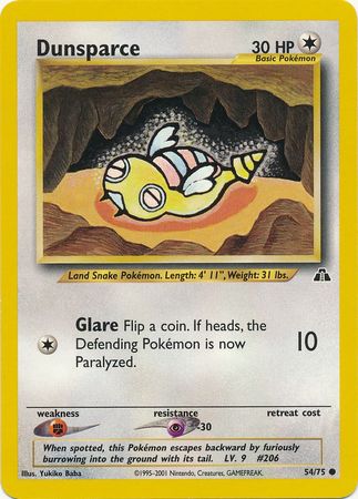 Dunsparce (54/75) [Neo Discovery Unlimited] | Card Citadel