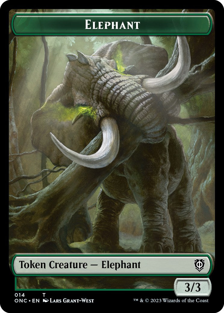 Human Soldier // Elephant Double-Sided Token [Phyrexia: All Will Be One Commander Tokens] | Card Citadel