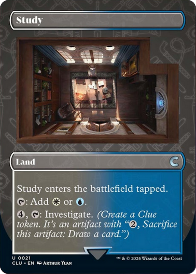Study (Borderless) [Ravnica: Clue Edition] | Card Citadel